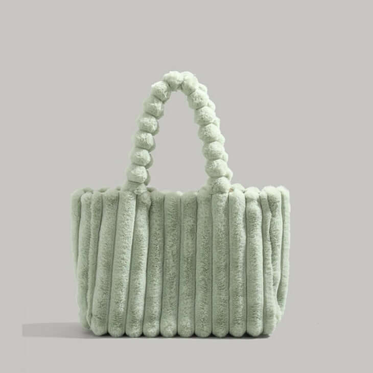 Plüschige Tasche - Grün - Damen Handtaschen - Handtasche Schultertasche Shopper - Concept Frankfurt