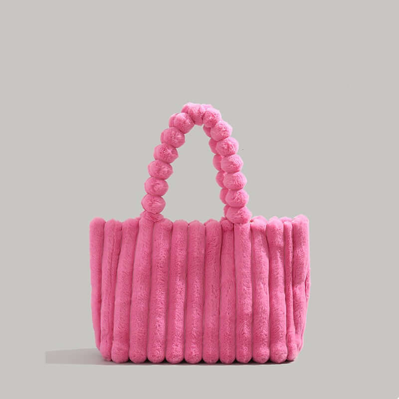 Plüschige Tasche - Himbeerrot - Damen Handtaschen - Handtasche Schultertasche Shopper - Concept Frankfurt