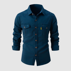 Samuel Trendy Men's Blouse™ - Blau - Samuel Trendy Men's Blouse™ - € - heren kleding - Concept Frankfurt