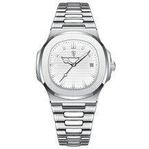 Lugan™ Klassisches Uhrwerk aus Edelstahl - Weiß - Lugan™ Klassisches Uhrwerk aus Edelstahl - € - heren accessoires - Concept Frankfurt