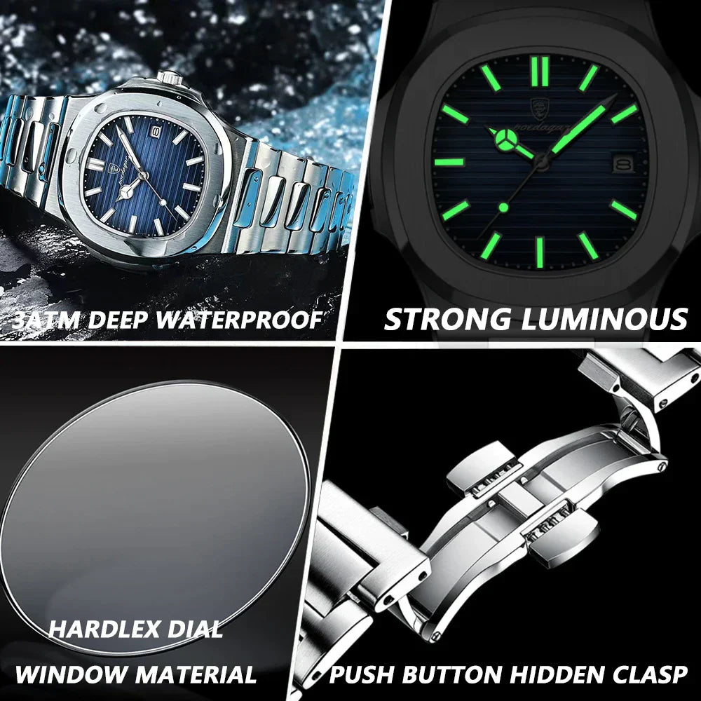 Lugan™ Klassisches Uhrwerk aus Edelstahl - - Lugan™ Klassisches Uhrwerk aus Edelstahl - € - heren accessoires - Concept Frankfurt