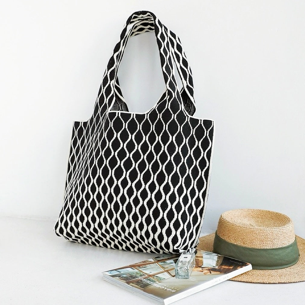 Einkaufstasche mit Ripple-Textur - Schwarz - Einkaufstasche mit Ripple-Textur - € - - Concept Frankfurt