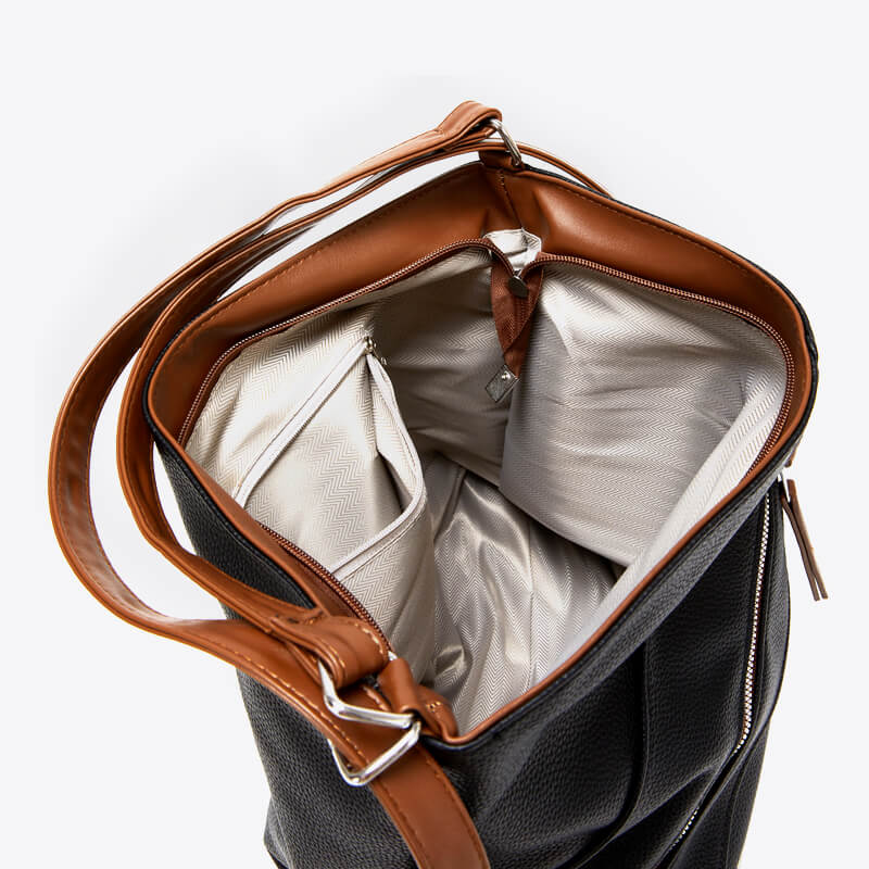 Vielseitige Lederimitat Tasche - - Vielseitige Lederimitat Tasche - € - Handtasche Schultertasche - Concept Frankfurt