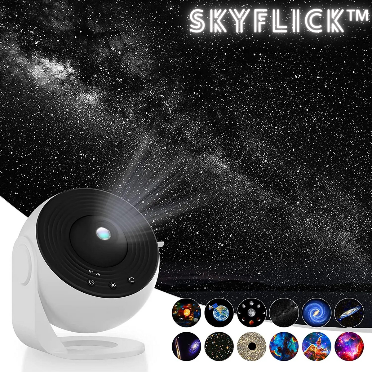 SkyFlick™ | Planetarium Sternenprojektor - Weiß - SkyFlick™ | Planetarium Sternenprojektor - €25 - - Concept Frankfurt