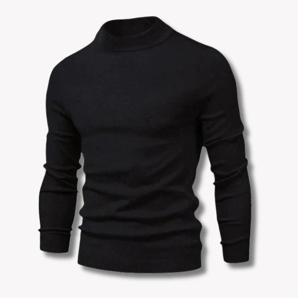 Tom™ Wollpullover mit Stehkragen - Schwarz - Herrenhemden - heren kleding - Concept Frankfurt