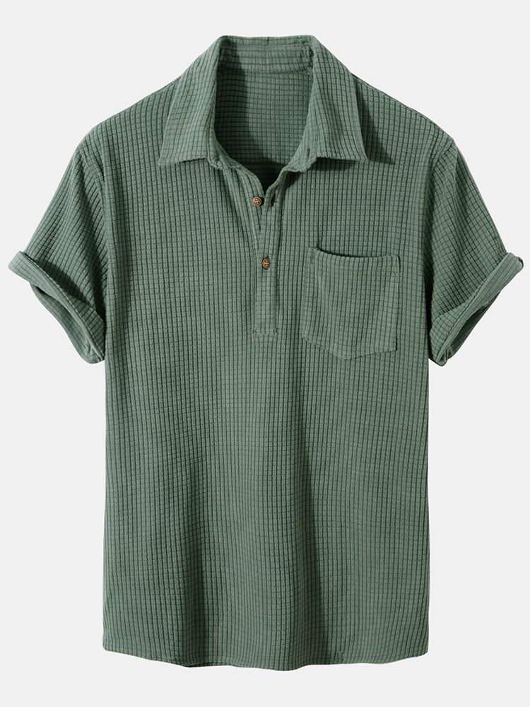 Eamon - Stilvolles und elegantes Hemd - Grün - GlowAmbe™ | Das kabellose und wiederaufladbare Stimmungslicht - € - Basic green Hemden & Polos Heren MÄNNER Plain Sale Shirts und Polos Solid Summer Tops - Concept Frankfurt
