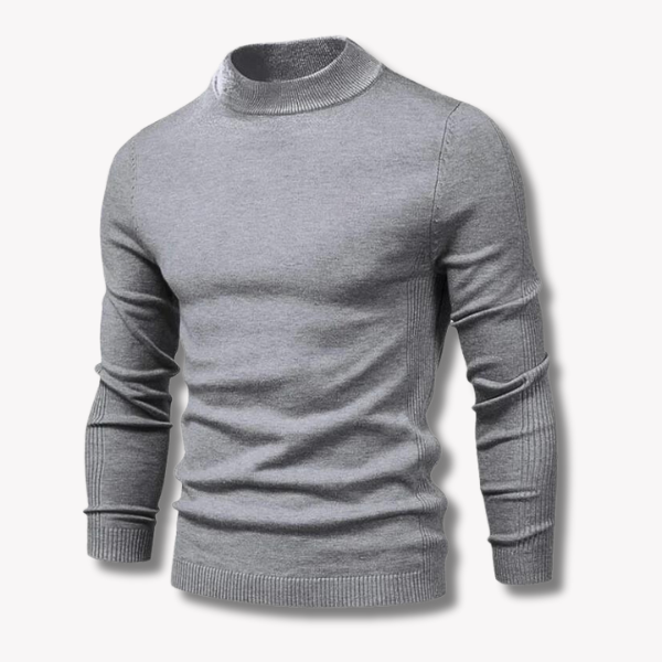 Tom™ Wollpullover mit Stehkragen - Grau - Tom™ Wollpullover mit Stehkragen - € - heren kleding - Concept Frankfurt