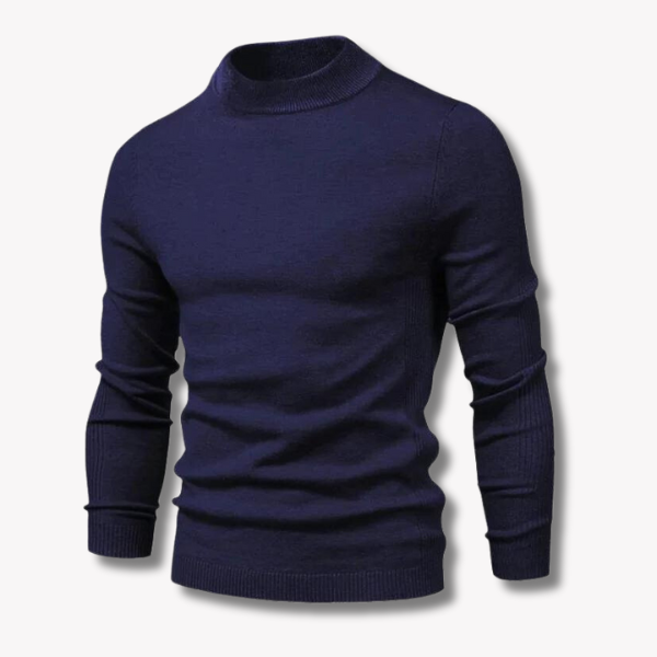 Tom™ Wollpullover mit Stehkragen - Navy blau - Tom™ Wollpullover mit Stehkragen - € - heren kleding - Concept Frankfurt