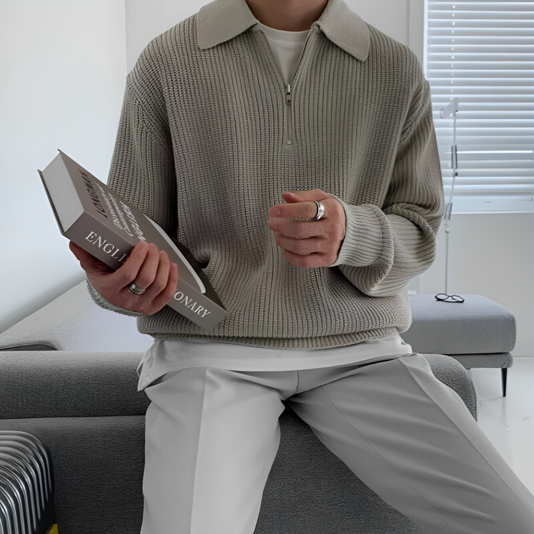 Gavi Sweater™ - Premium-Polo für Herren - Grau - - heren kleding men sweater - Concept Frankfurt