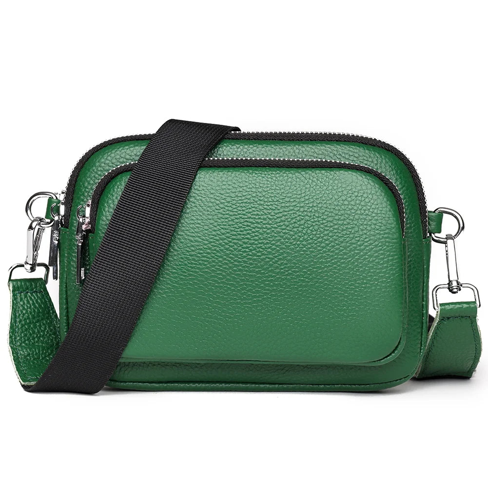 Addison - Damen Umhängetasche aus echtem Leder, elegante kleine Kamerataschen, Mode für die Arbeit - Grün - Damen FRAUEN Taschen - Concept Frankfurt