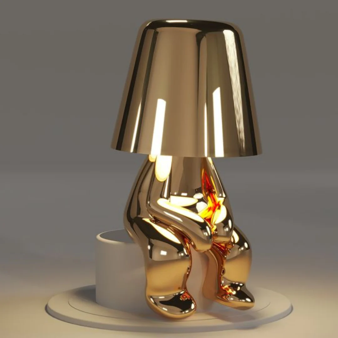 RayDude | Golden Man Lampe - Gold Warten - Tischlampen Tragbare Lampen - Concept Frankfurt
