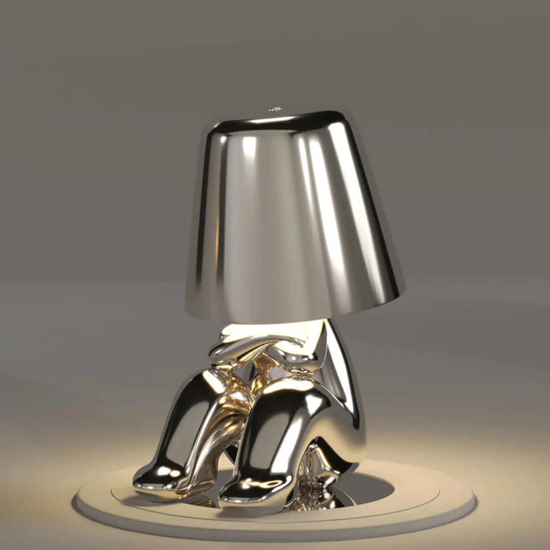 RayDude | Golden Man Lampe - Silber Mürrisch - Tischlampen Tragbare Lampen - Concept Frankfurt