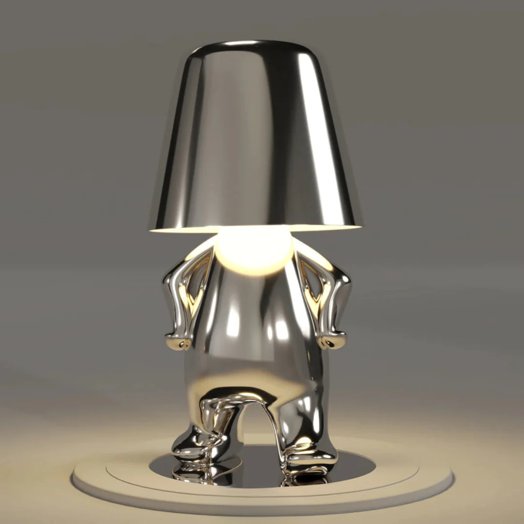 RayDude | Golden Man Lampe - Silber Selbstbewusst - Tischlampen Tragbare Lampen - Concept Frankfurt