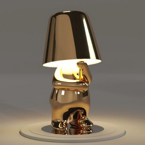 RayDude | Golden Man Lampe - Gold Nachdenklich - Tischlampen Tragbare Lampen - Concept Frankfurt