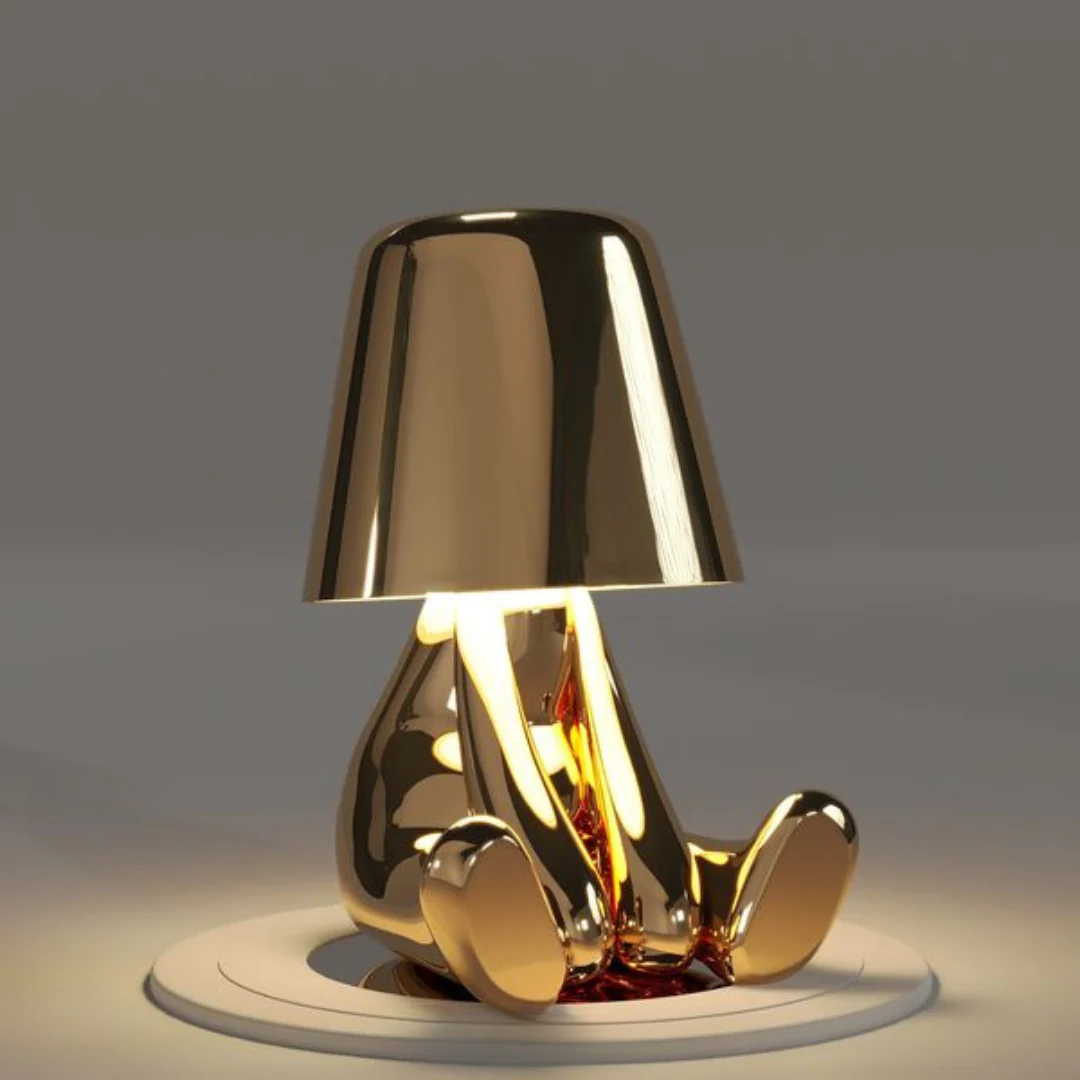 RayDude | Golden Man Lampe - Gold Sehnsucht - Tischlampen Tragbare Lampen - Concept Frankfurt