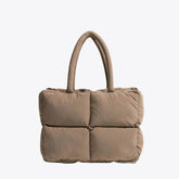 Quilted Puffer Tote - Khaki - - Concept Frankfurt