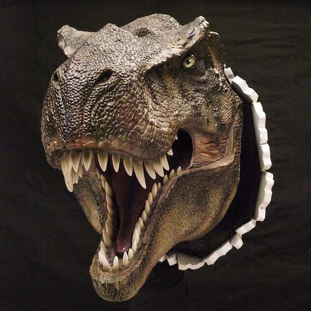 3D-Skulptur einer Dinosaurierbüste zur Wandmontage - - Dekoration gitelle20240423 Zuhause - Concept Frankfurt