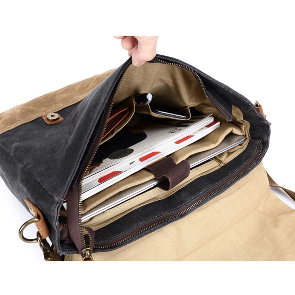 Gewachste Canvas Messenger-Tasche | WINNIPEG - - Bags - Concept Frankfurt