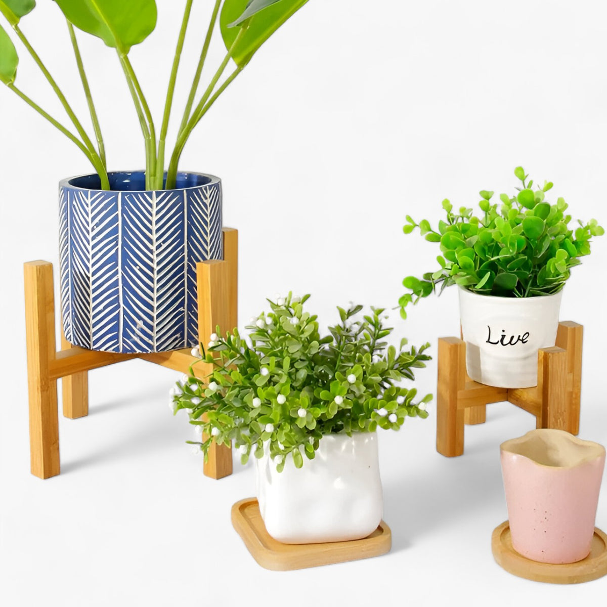 Bonsai Oase: Kompakter Holzpflanzenständer - - bamboo plant stand D073 flower stand Mainland China No Not Coated plant pot stand Pot Trays - Concept Frankfurt